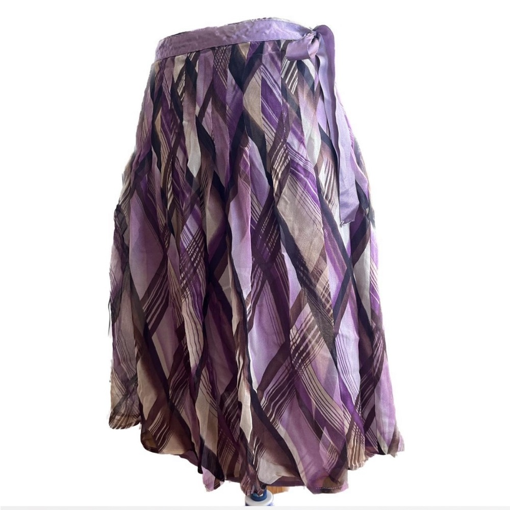 Worthington Purple Geo-Print Wrap Skirt